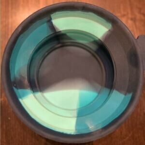 Collapsible Travel Portable Silicone Pet Dog Or Cat Colorful Bowl‎ Blue Green